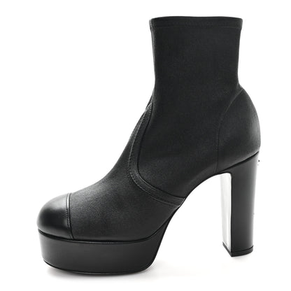 Chanel Lambskin Platform Short Boots 39 Black 1 of 9