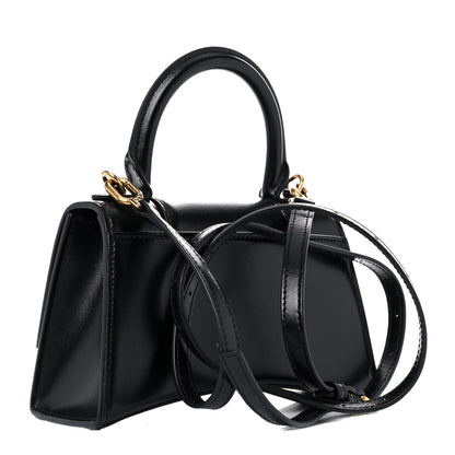 Balenciaga Shiny Box Calfskin Hourglass Top Handle Bag XS Black 3 of 10