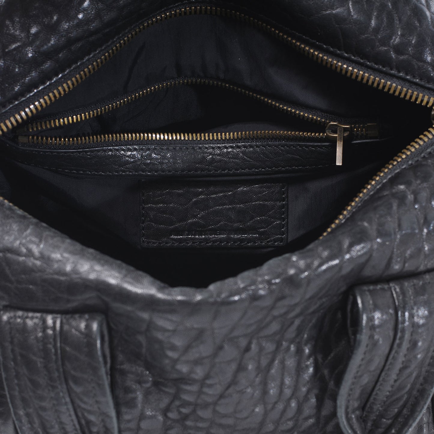 Leather Rocco w Gold Hardware Black