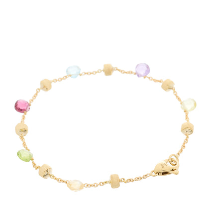 Marco Bicego 18K Yellow Gold Multi Gemstone Paradise Single Strand Bracelet 2 of 4