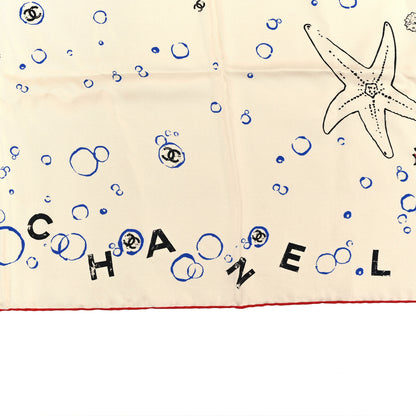 Chanel Silk CC Coco Beach Square Scarf Ecru Multicolor 3 of 3