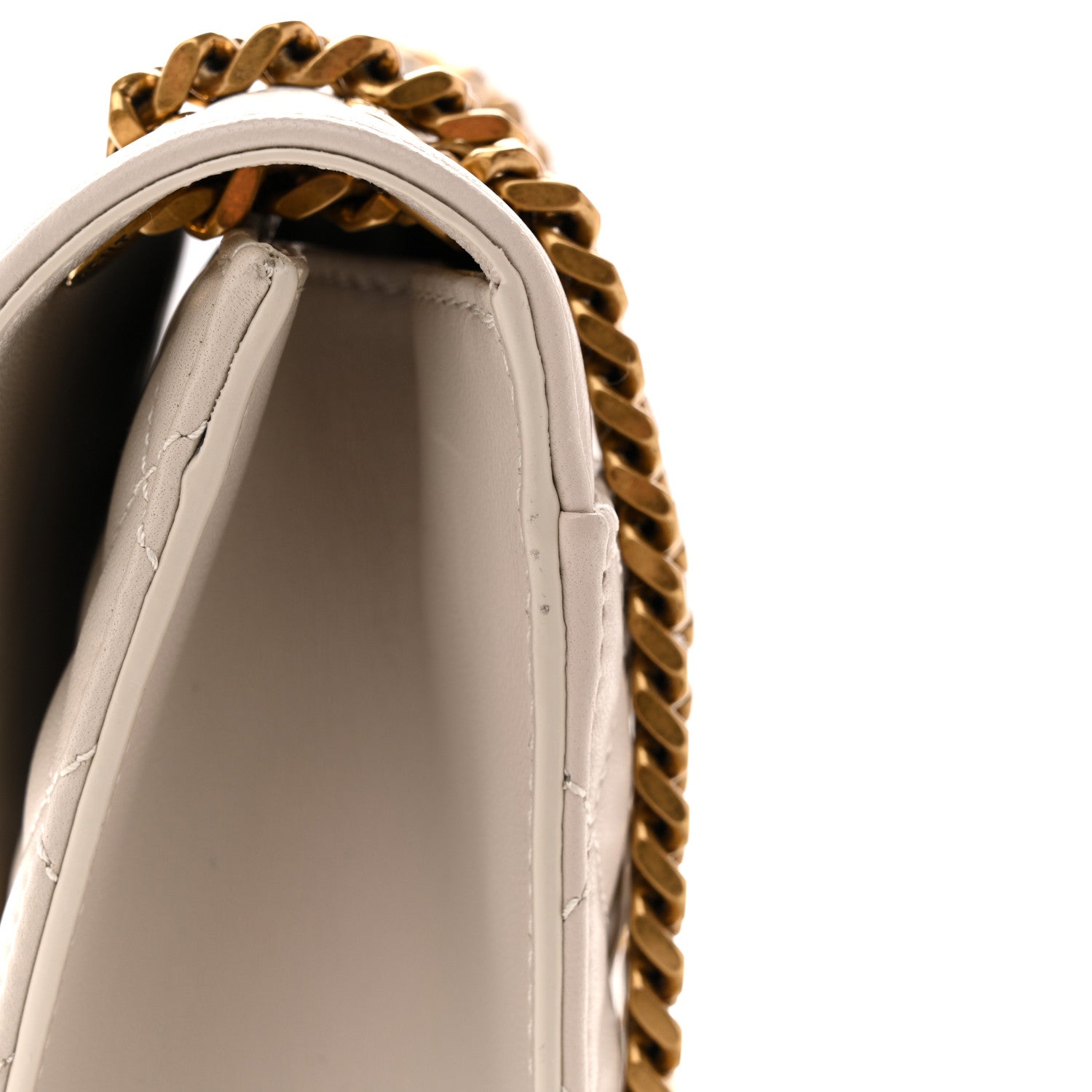 Saint Laurent Lambskin Mixed Matelasse Triquilt Medium Monogram Satchel Crema Soft 11 of 13