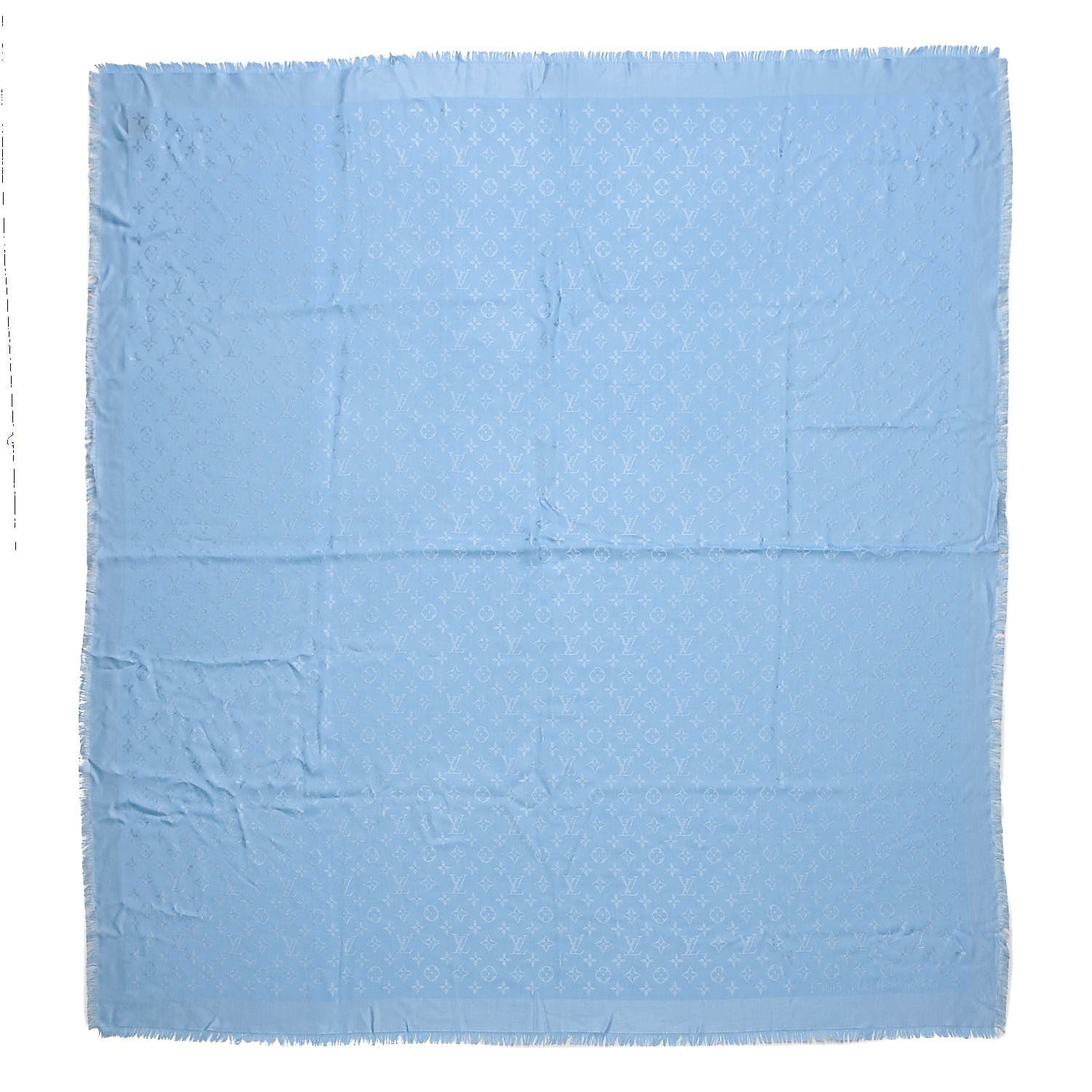 Louis Vuitton Silk Wool Monogram Shawl Blue Ciel 1 of 4