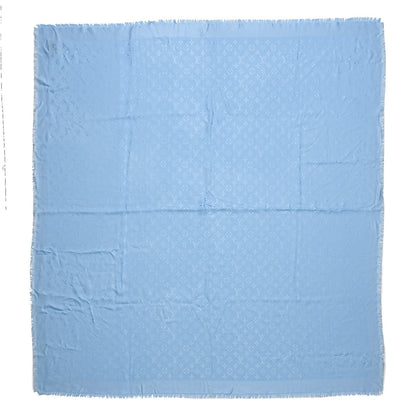 Louis Vuitton Silk Wool Monogram Shawl Blue Ciel 1 of 4