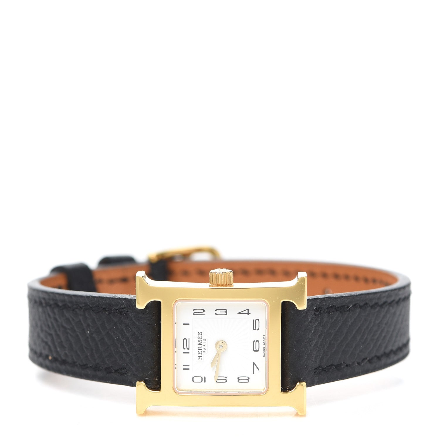 Hermes Stainless Steel Epsom 17.2mm Heure H Hour Quartz Watch Noir 2 of 5