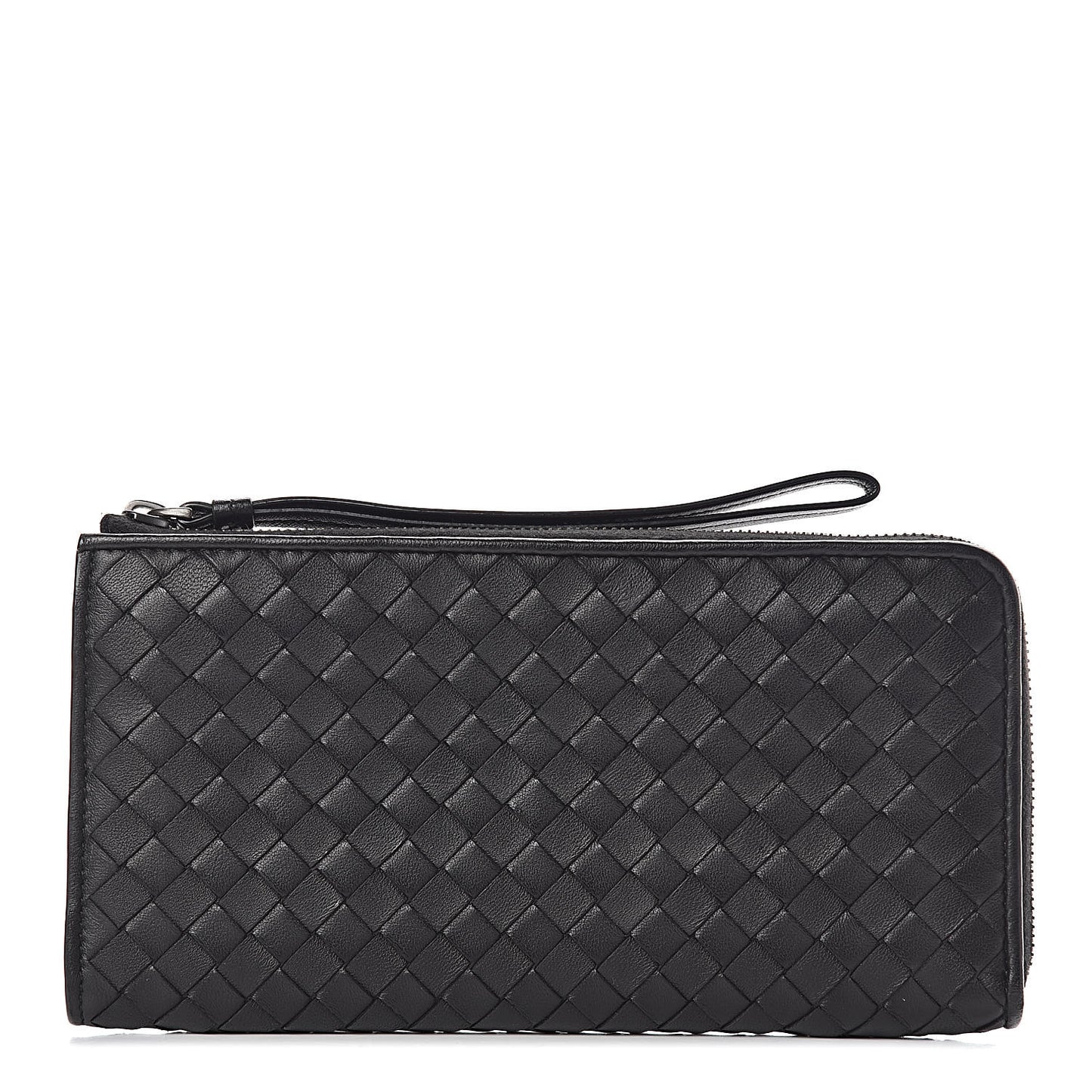 Nappa Intrecciato Zip Around Wallet Black