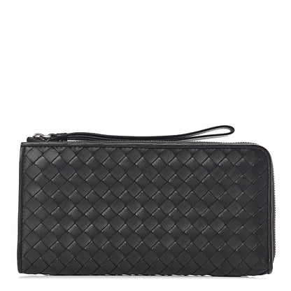 Bottega Veneta Nappa Intrecciato Zip Around Wallet Black 1 of 9