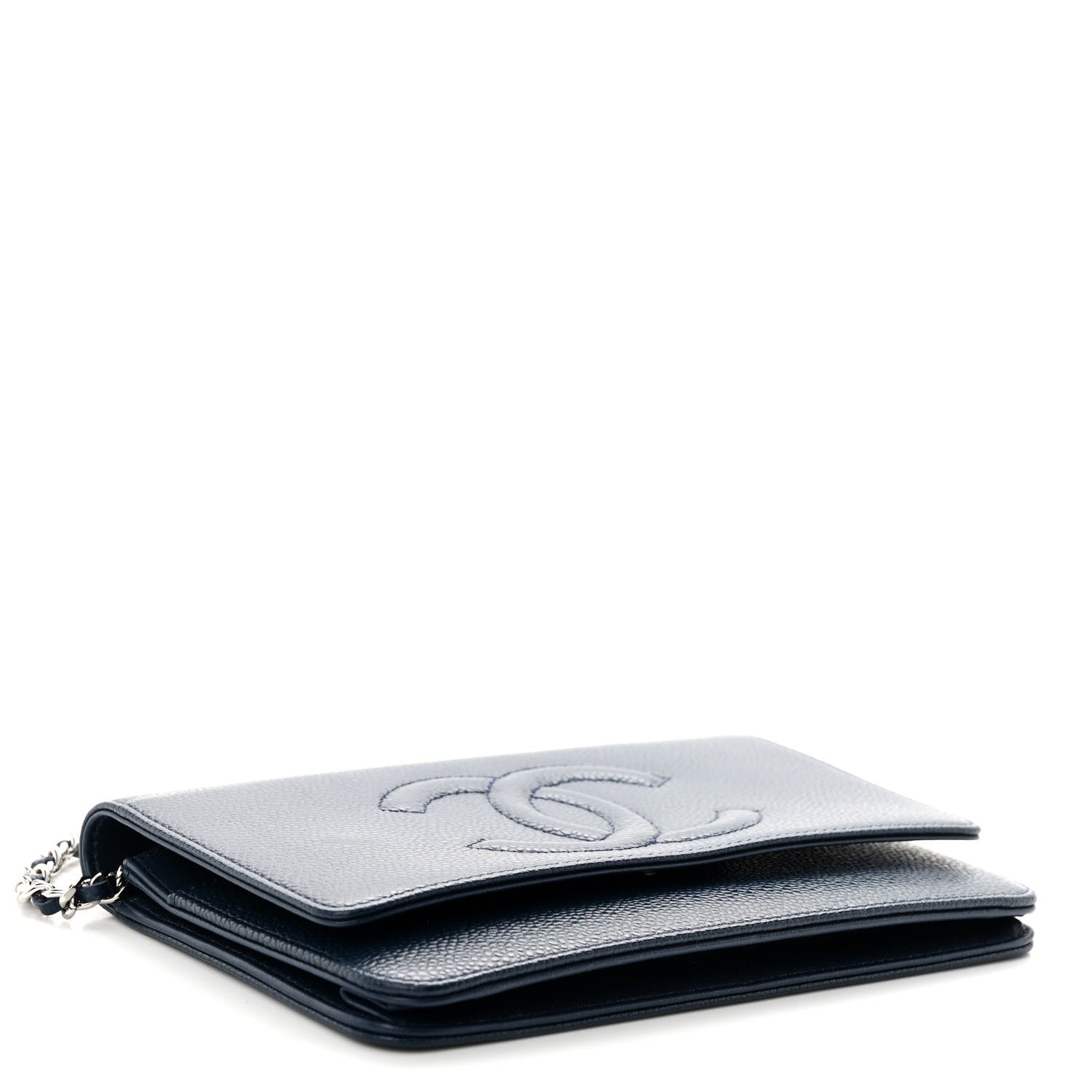 Chanel Caviar Timeless CC Wallet on Chain WOC Navy Blue 4 of 12