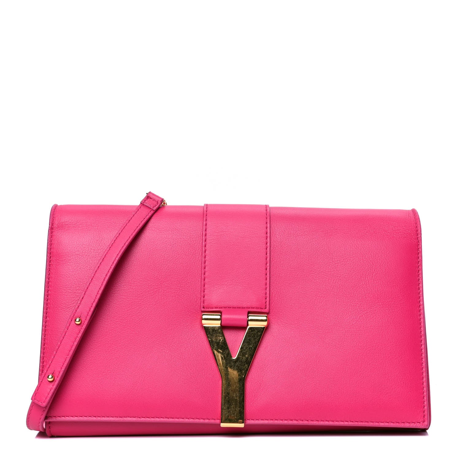 Saint Laurent Calfskin Classic Y Ligne Chain Wallet Bubblegum 1 of 5