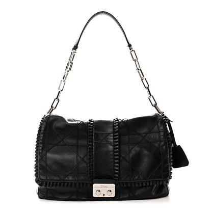Christian Dior Lambskin Cannage Large Ruffle New Lock Flap Black 1 of 10