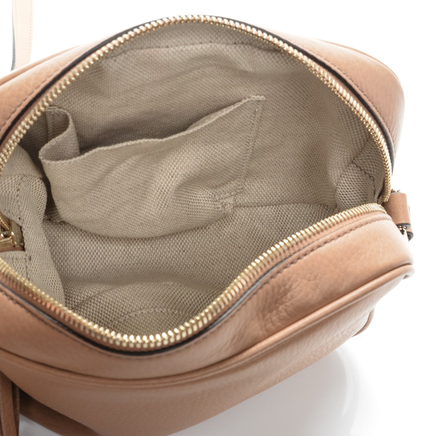 Pebbled Calfskin Small Soho Disco Bag Rose Beige