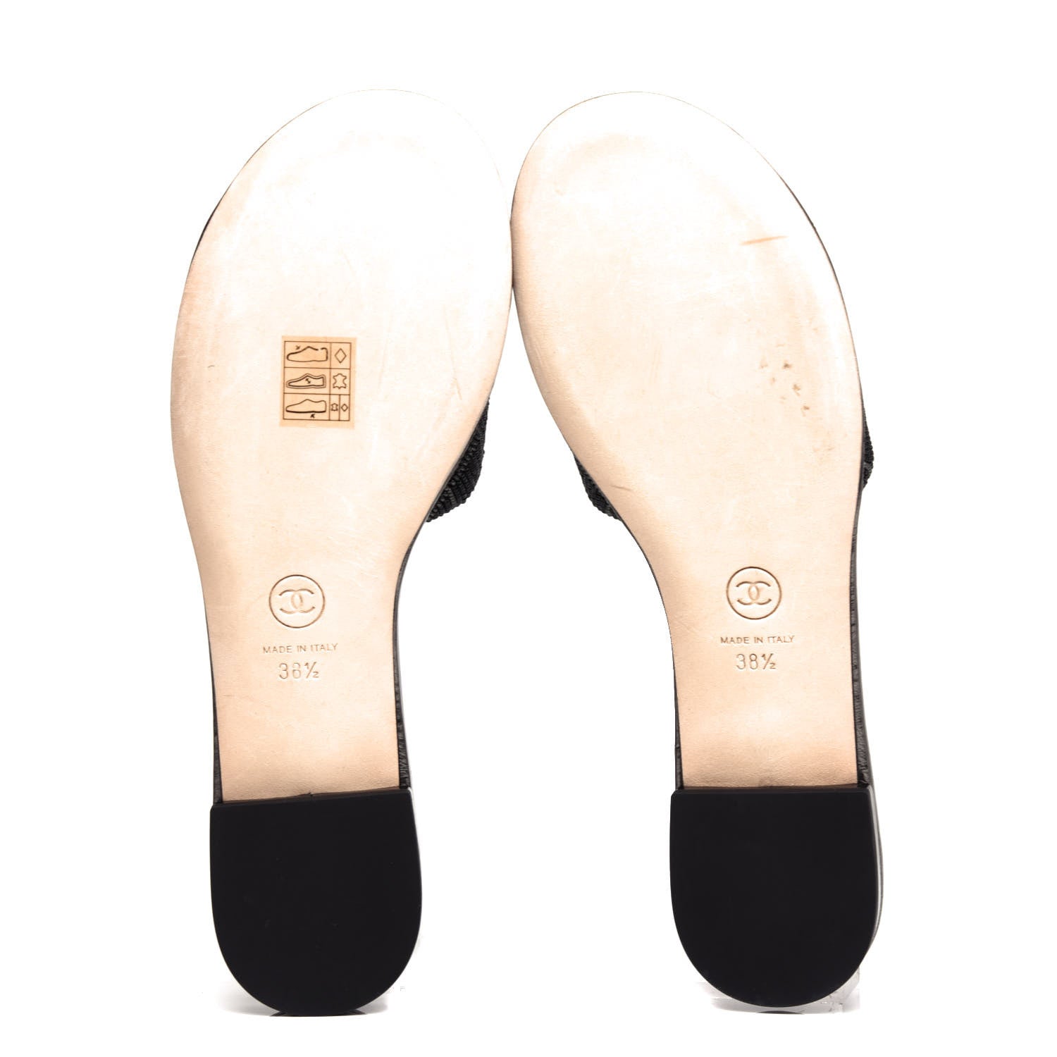Chanel Pearl Embroidery CC Mules 38.5 Black 6 of 11