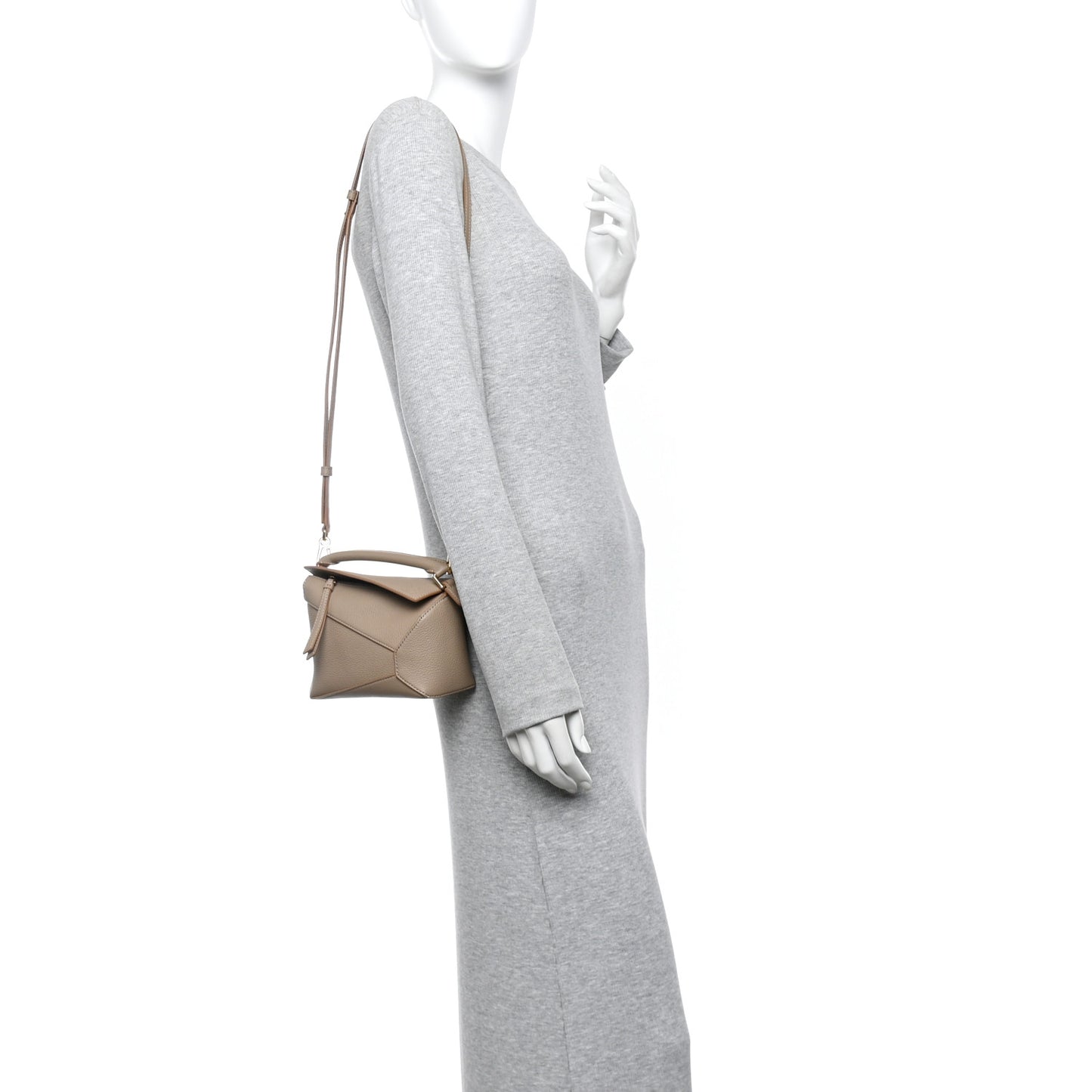 Soft Grained Calfskin Mini Puzzle Edge Bag Sand