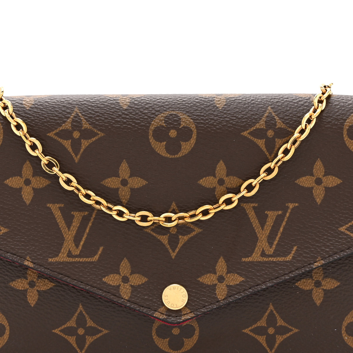 Louis Vuitton Monogram Pochette Felicie Chain Wallet Fuchsia 8 of 10