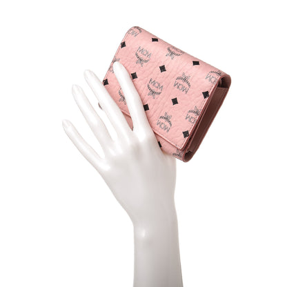 MCM Visetos Trifold Wallet Pink 2 of 8