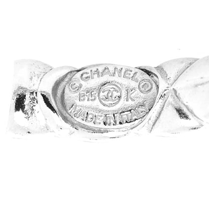 Chanel Metal Criss Cross CC Hoop Earrings Silver 4 of 4