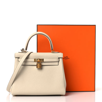 Hermes Togo Kelly Retourne 25 Craie 14 of 14