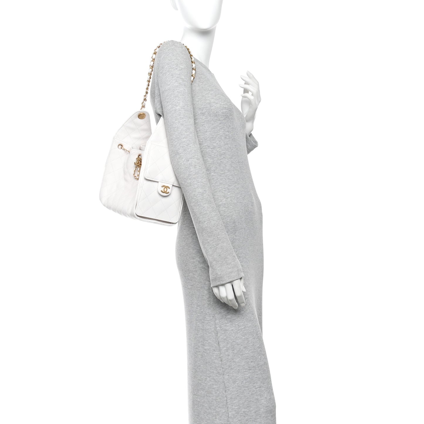 Caviar Quilted Small Chanel 25 Handbag White White