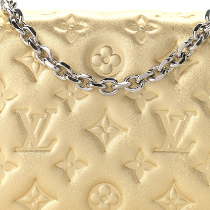 Louis Vuitton Metallic Lambskin Embossed Monogram Pochette Coussin Gold 9 of 10