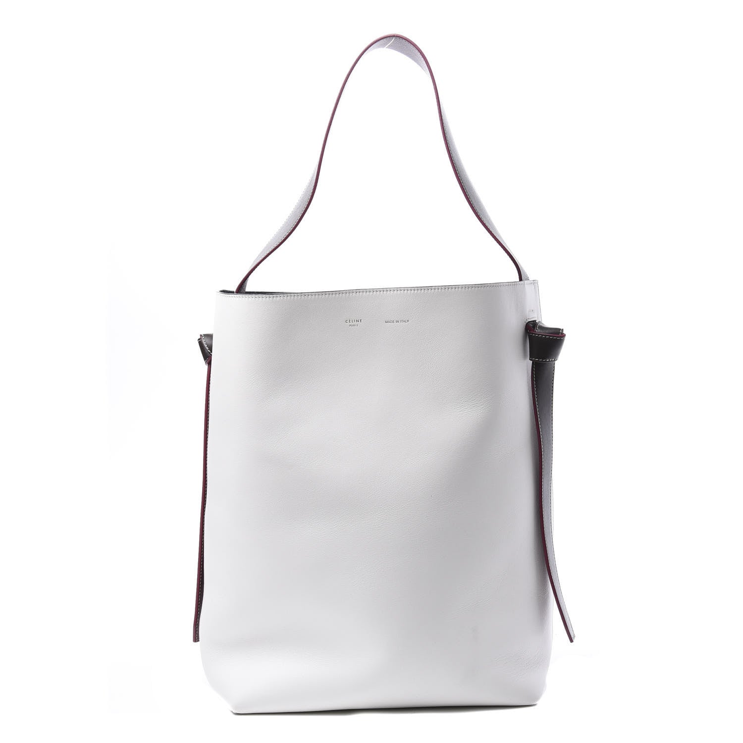 Celine Shiny Smooth Calfskin Small Twisted Cabas White Camel Tan 1 of 14