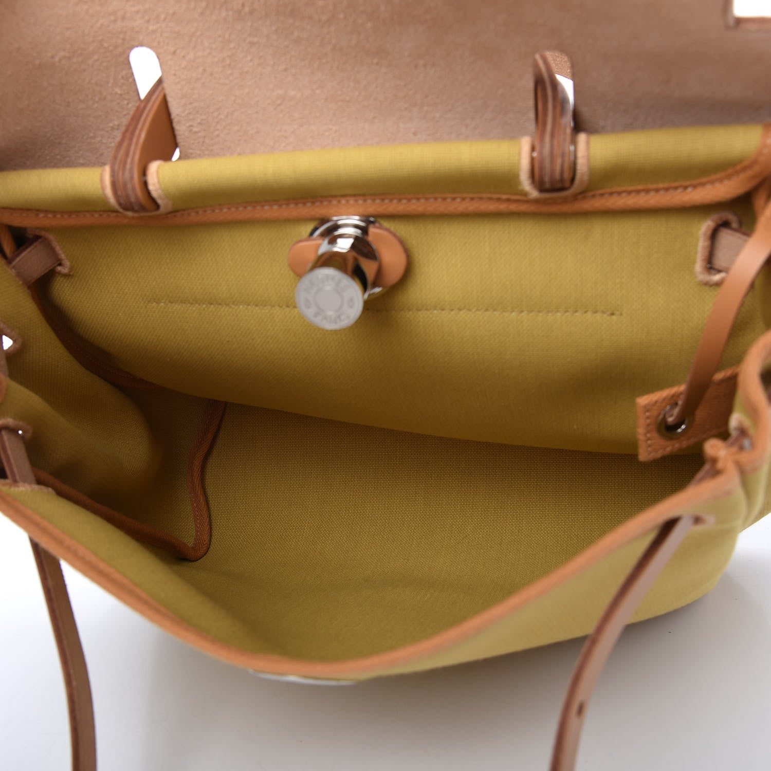 Hermes Military Toile Vache Hunter Herbag Zip Retourne 31 PM Ginger Naturel Sable 5 of 9