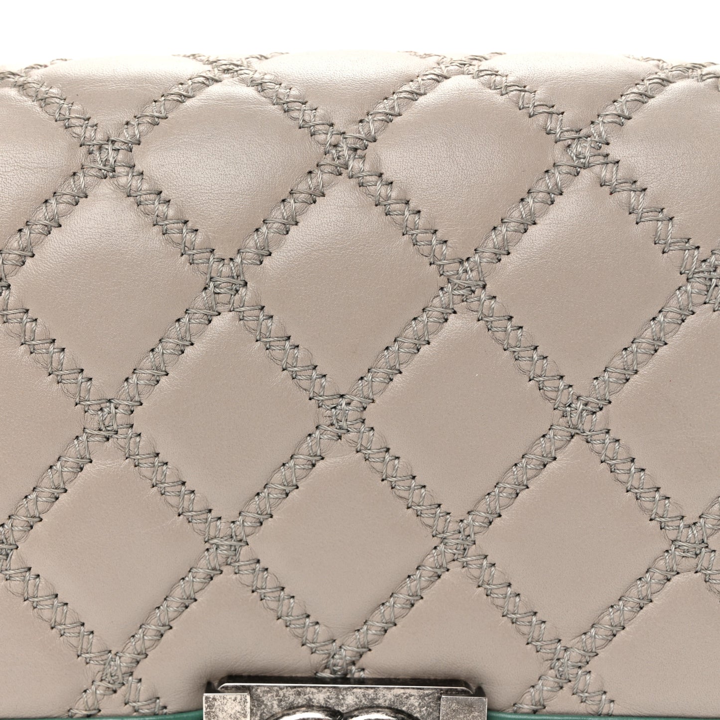 Lambskin Quilted Medium Top Handle Boy Flap Grey Green Red