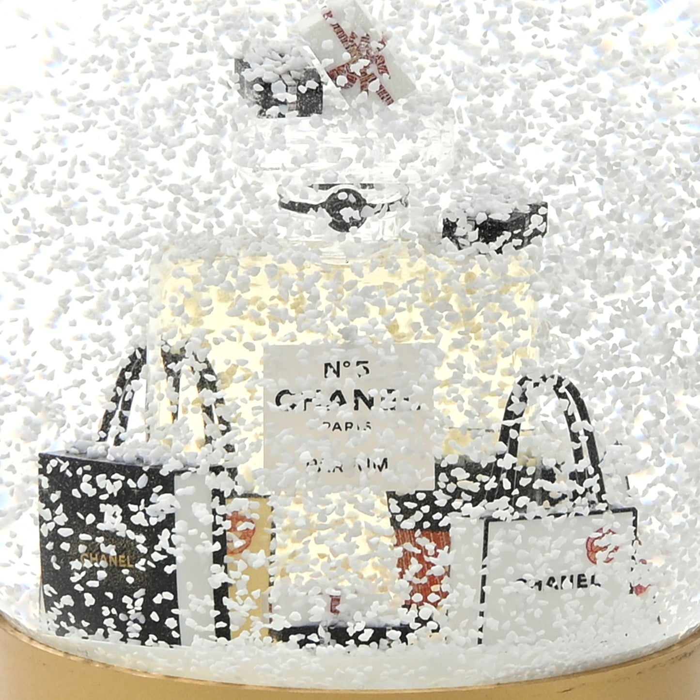 Glass N°5 Perfume Bottle Snow Globe