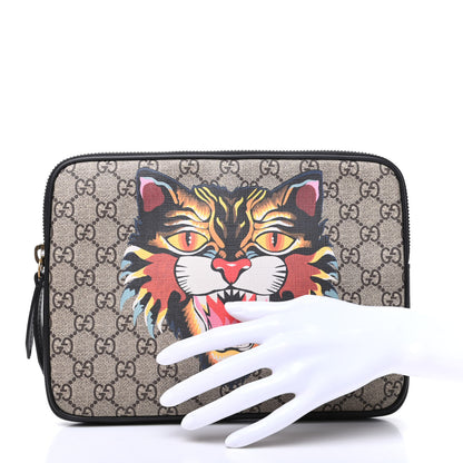Gucci GG Supreme Monogram Angry Cat Zip Tablet Case 2 of 9