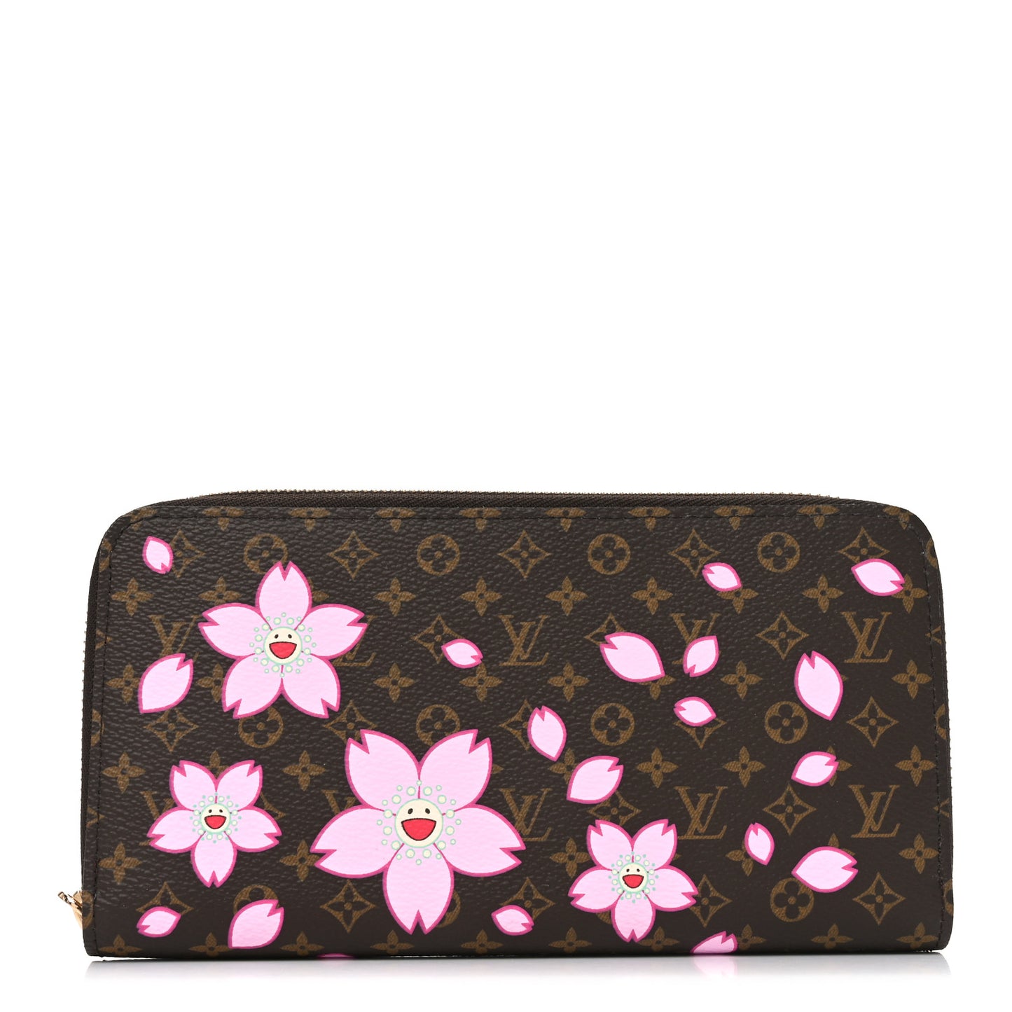 LV X TM Monogram Cherry Blossom Zippy Wallet Sakura Brown