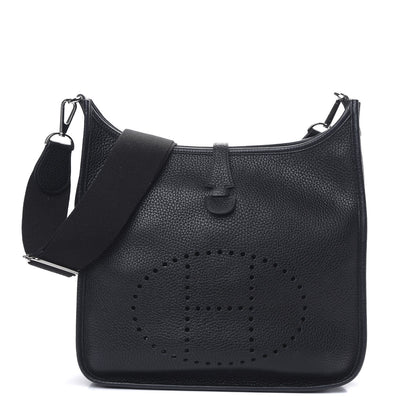 Hermes Taurillon Clemence Evelyne III PM Black 1 of 10