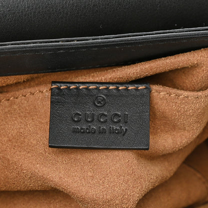 Gucci GG Supreme Monogram Web Medium Padlock Messenger Shoulder Bag Black 6 of 11