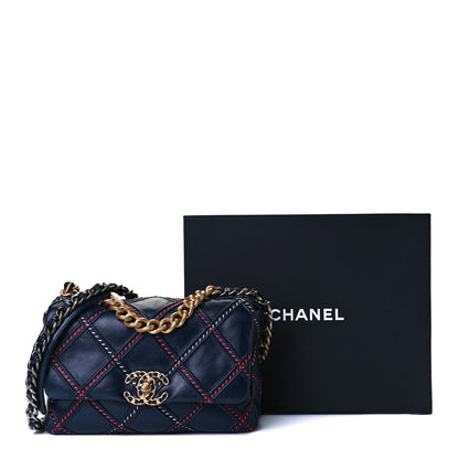 Chanel Lambskin Mixed Fibers Quilted Medium Chanel 19 Flap Blue 11 of 11