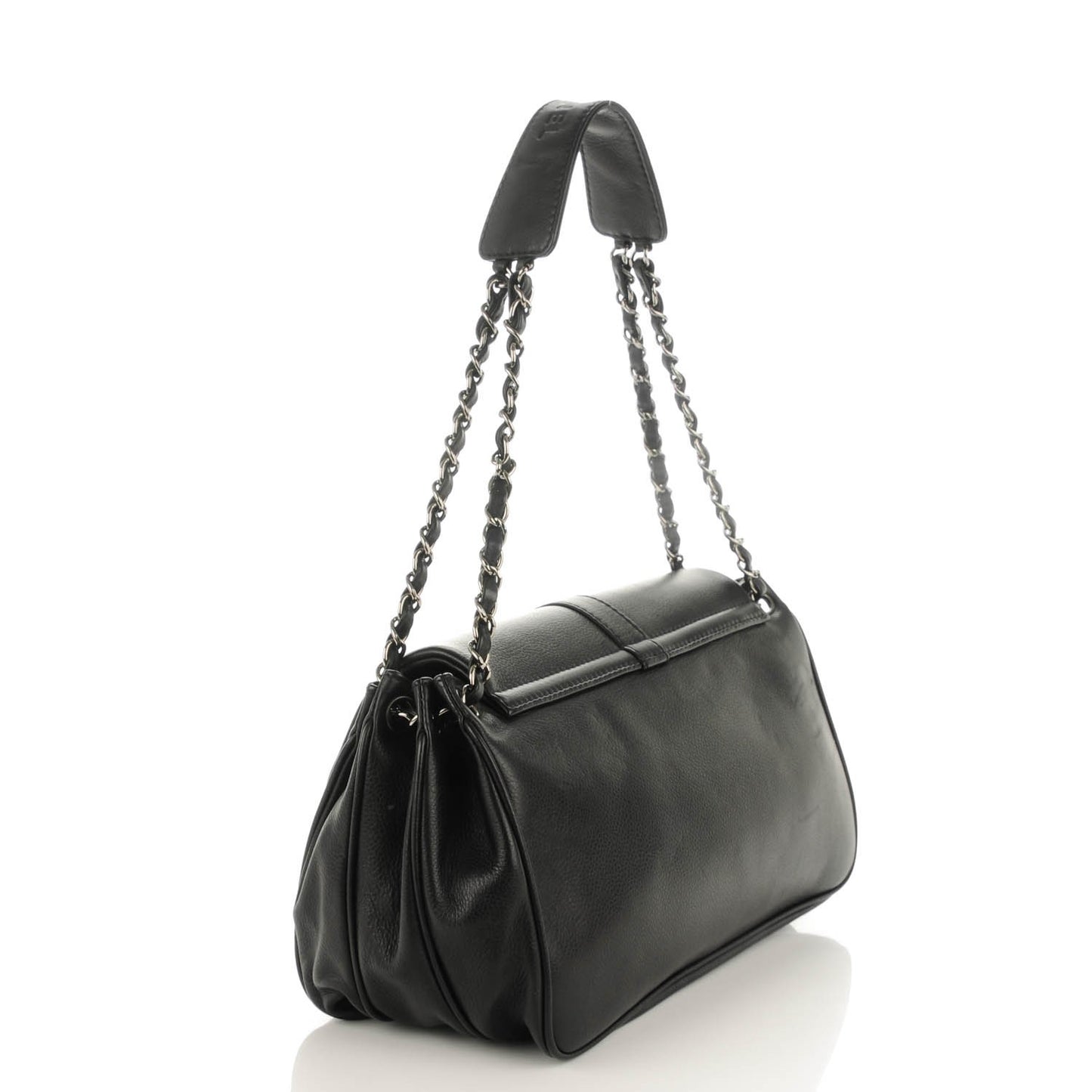 Caviar Mademoiselle Lock Accordion Flap Black