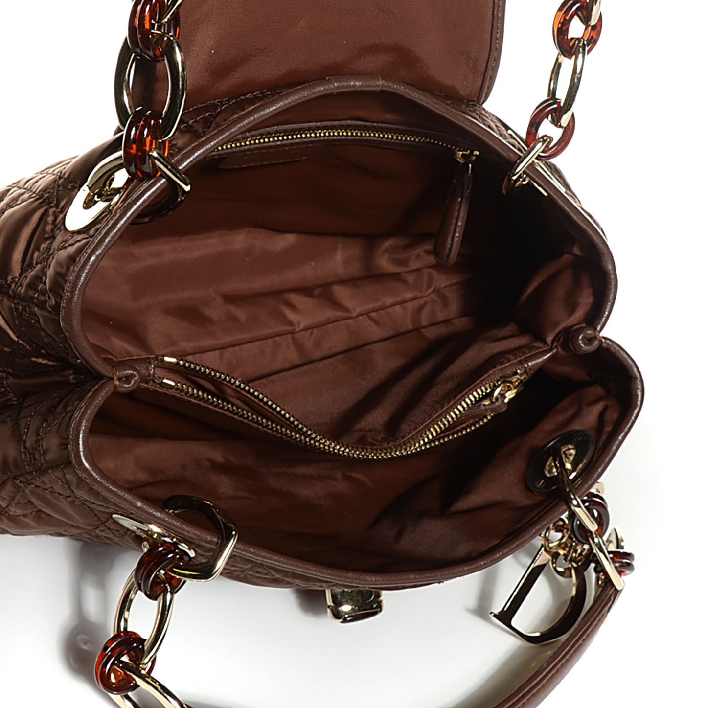 Nylon Cannage Medium Charming Lock Tote Chocolate