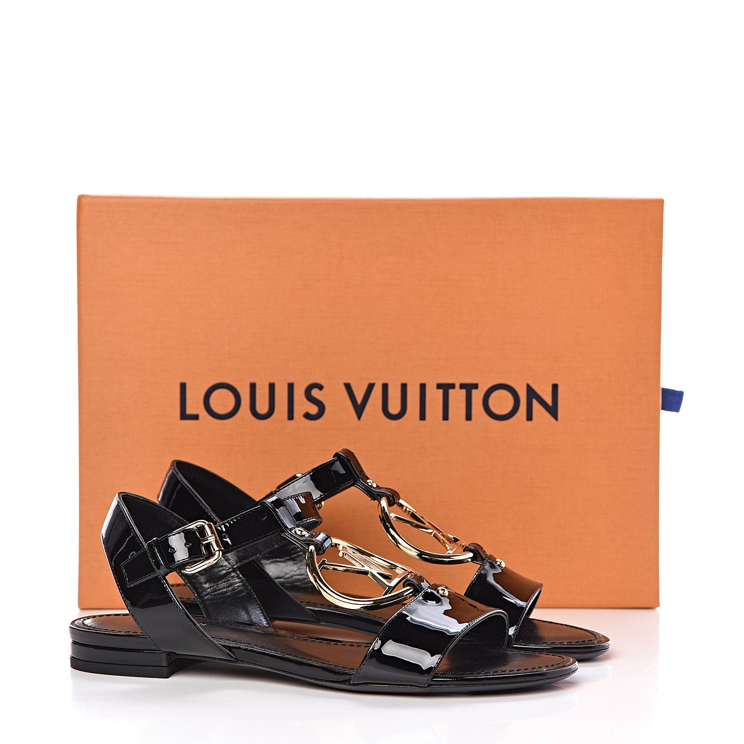 Louis Vuitton Patent Carioca Flat Sandals 37 Black 10 of 10