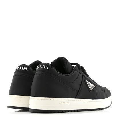 Prada Re-Nylon Gabardine Metal Triangle Logo Mens Downtown Low Top Sneakers 9 Black 5 of 11