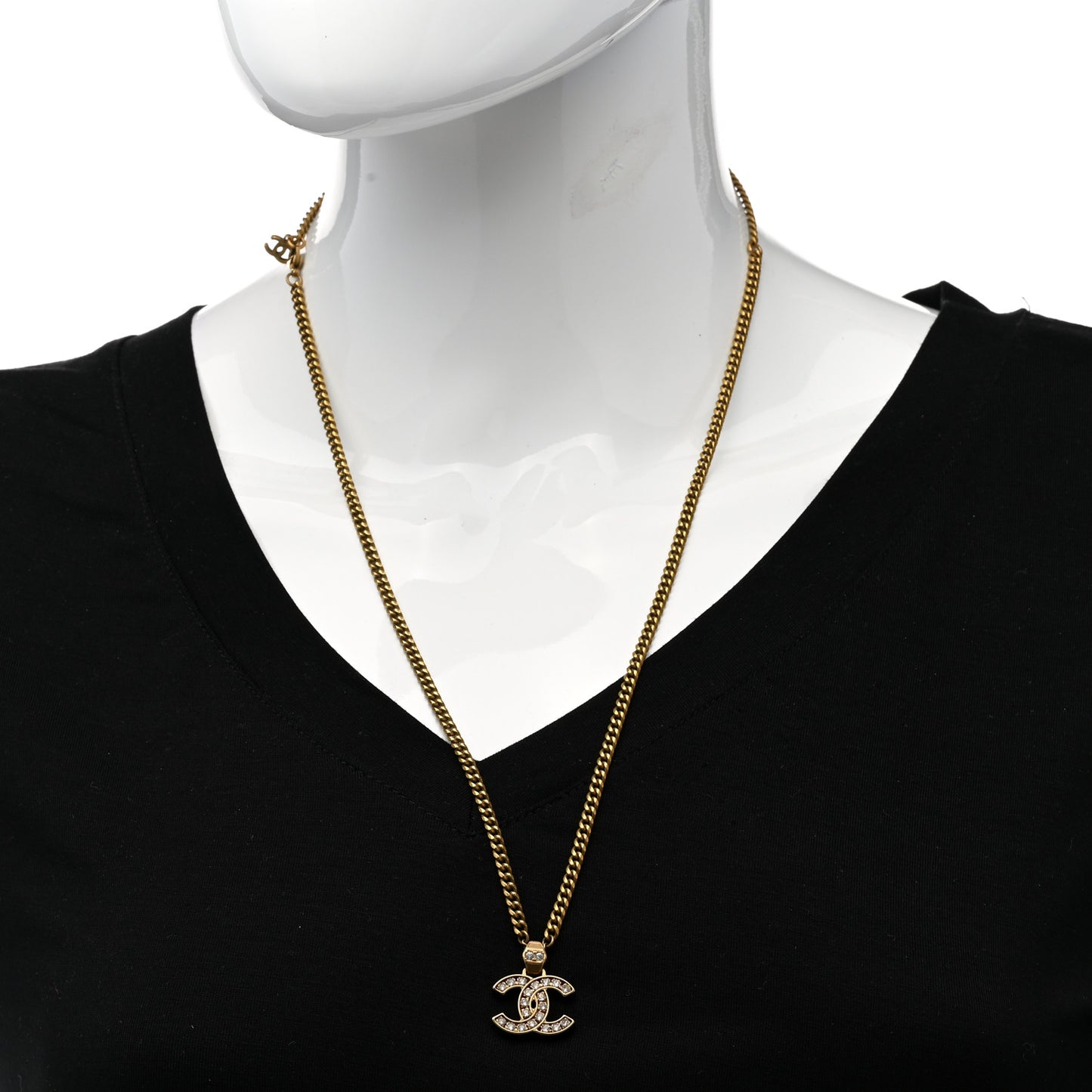 Crystal CC Necklace Gold