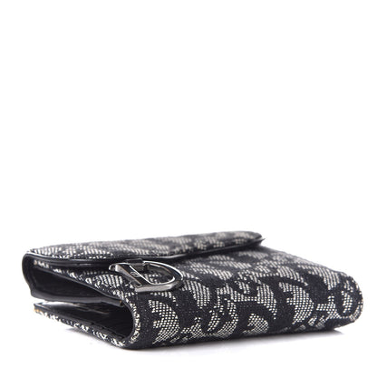 Christian Dior Monogram Compact Saddle Wallet Black 4 of 8
