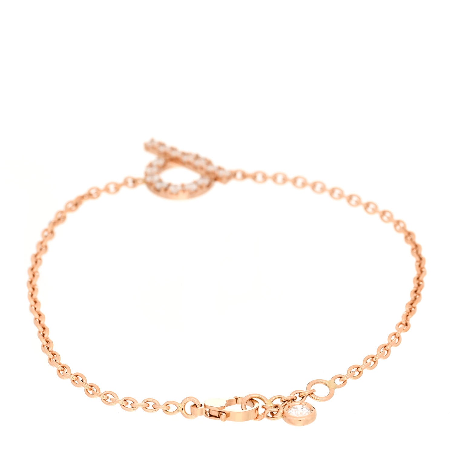 Hermes 18K Rose Gold Diamond Finesse Bracelet ST 2 of 4