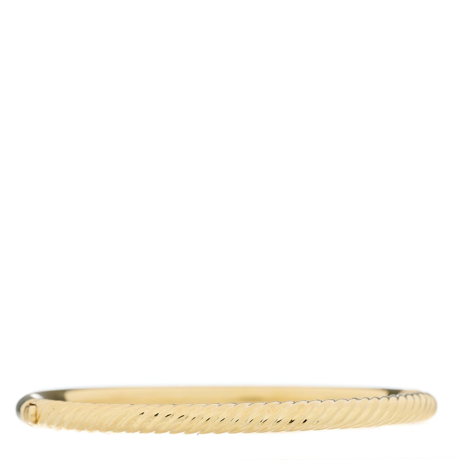 David Yurman 18K Yellow Gold 4.5mm Cable Hinged Bangle Bracelet 1 of 4