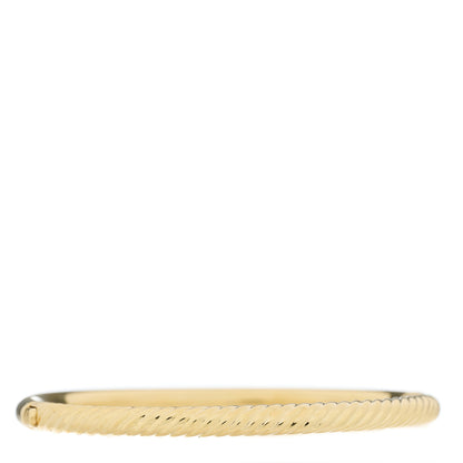 David Yurman 18K Yellow Gold 4.5mm Cable Hinged Bangle Bracelet 1 of 4