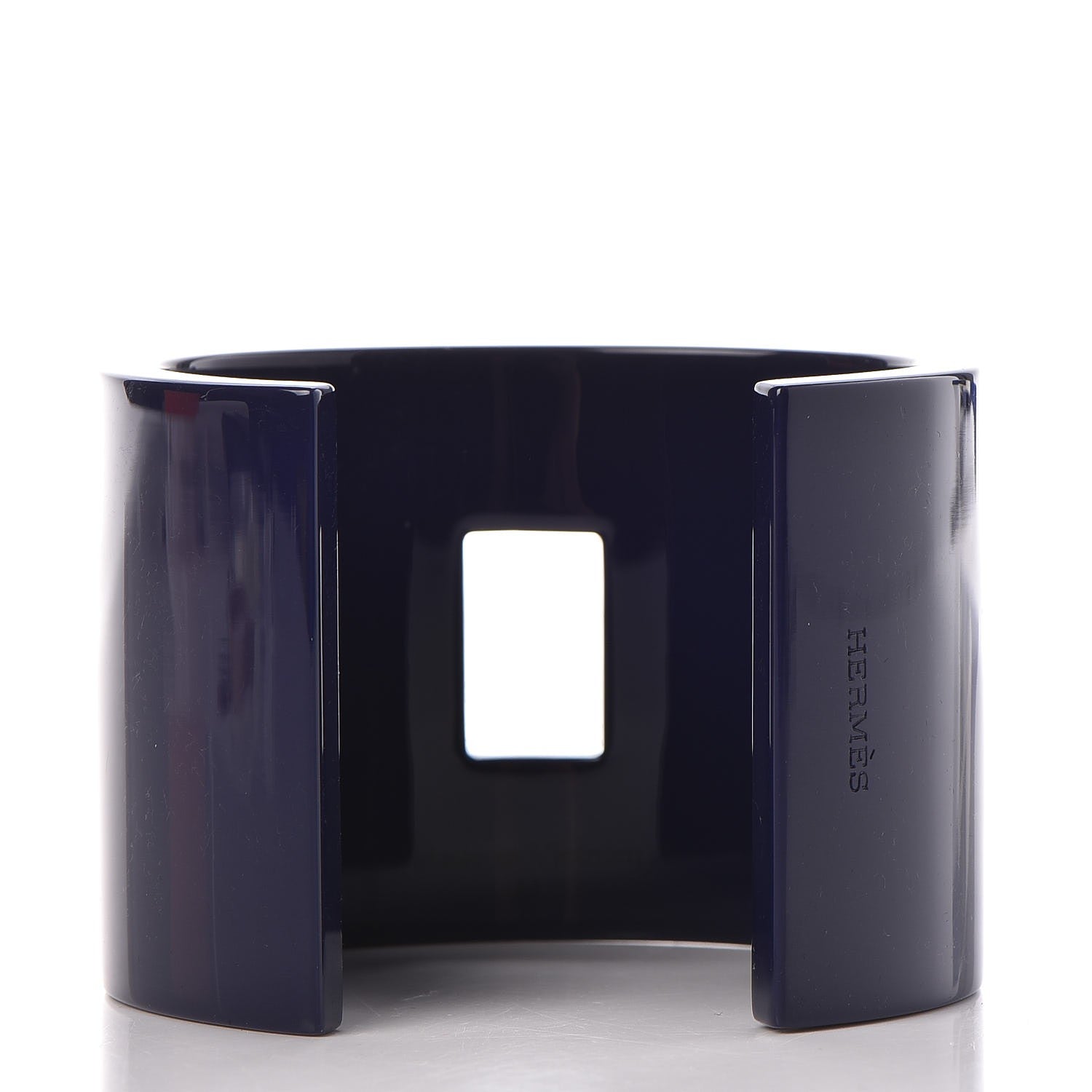 Hermes Lacquered Wood Pixel Bracelet M Bleu Nuit Parme 3 of 6