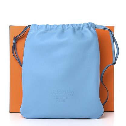 Hermes Cheri Calfskin Bridado Backpack Bleu Du Nord 10 of 10