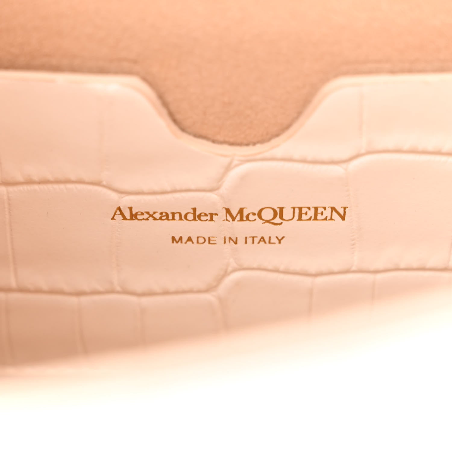 Alexander McQueen Calfskin Crocodile Embossed Skull Mini Crossbody Bag White 6 of 14