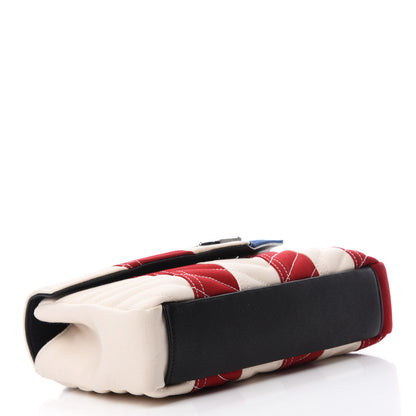 Saint Laurent Canvas Matelasse Chevron American Flag Monogram Medium College Bag Red Blue 4 of 11