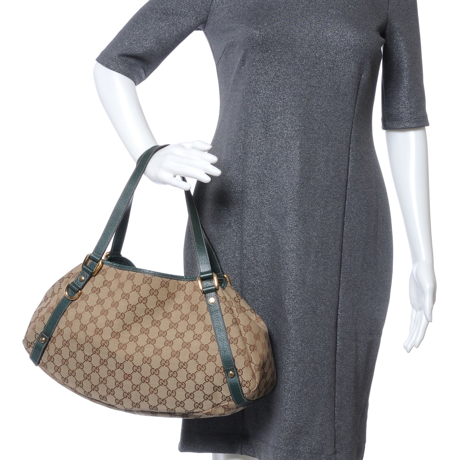 Gucci Monogram Medium Abbey Shoulder Bag Green 2 of 7