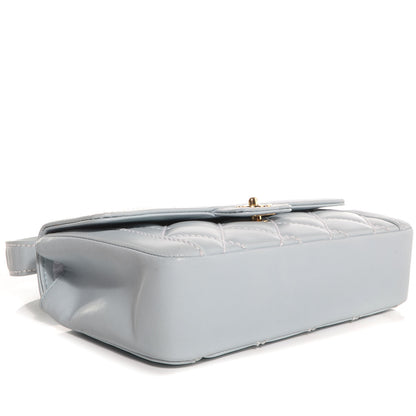 Chanel Leather Quilted Medium Wild Stitch Flap Light Blue 4 of 8