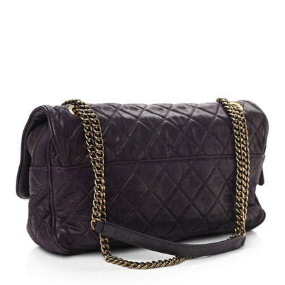 Chanel Iridescent Calfskin Quilted Large Shiva Flap Purple 3 of 11