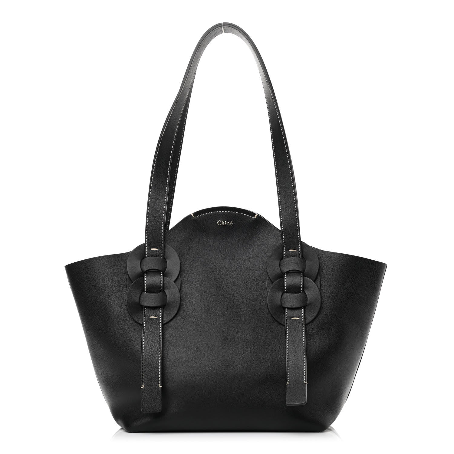 Chloe Small Grain Smooth Calfskin Medium Darryl Tote Black 1 of 13