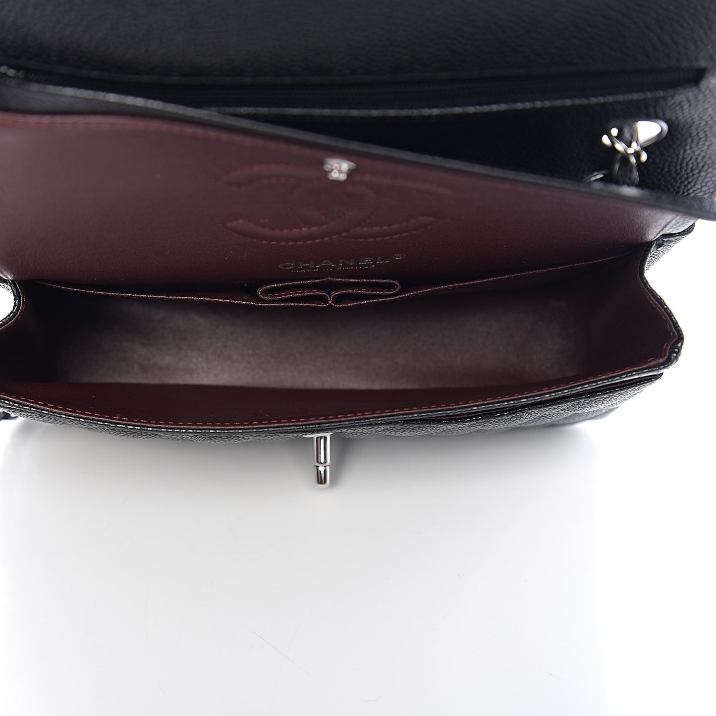Caviar Quilted Small Double Flap Black